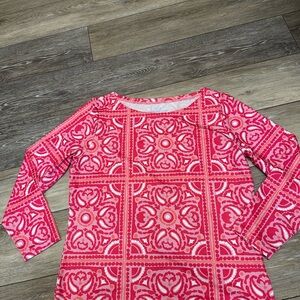 Vineyard Vines Performance Pink Paisley Long Sleeve Shirt